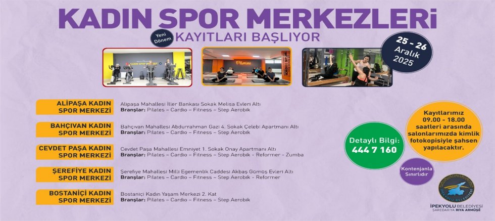 Kadın Spor Merkezlerinde Yeni Dönem Kayıtları Başladı