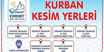 Edremit’te kurban kesim alanlarında hazırlıklar tamamlandı 