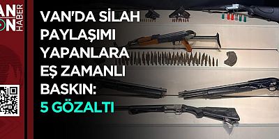 VAN'DA SİLAH PAYLAŞIMI YAPANLARA EŞ ZAMANLI BASKIN: 5 GÖZALTI 