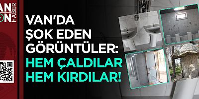 VAN'DA ŞOK EDEN GÖRÜNTÜLER: HEM ÇALDILAR HEM KIRDILAR!